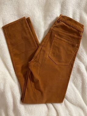 J. Crew Caramel Rust Corduroy Vintage Strait 27R/9” Rise